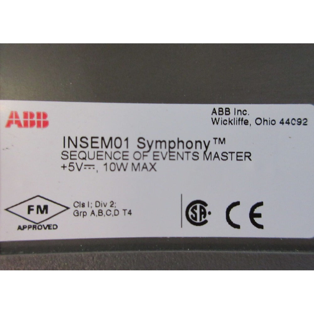 ABB INSEM01 Sequence of Events Master quality first with brand new