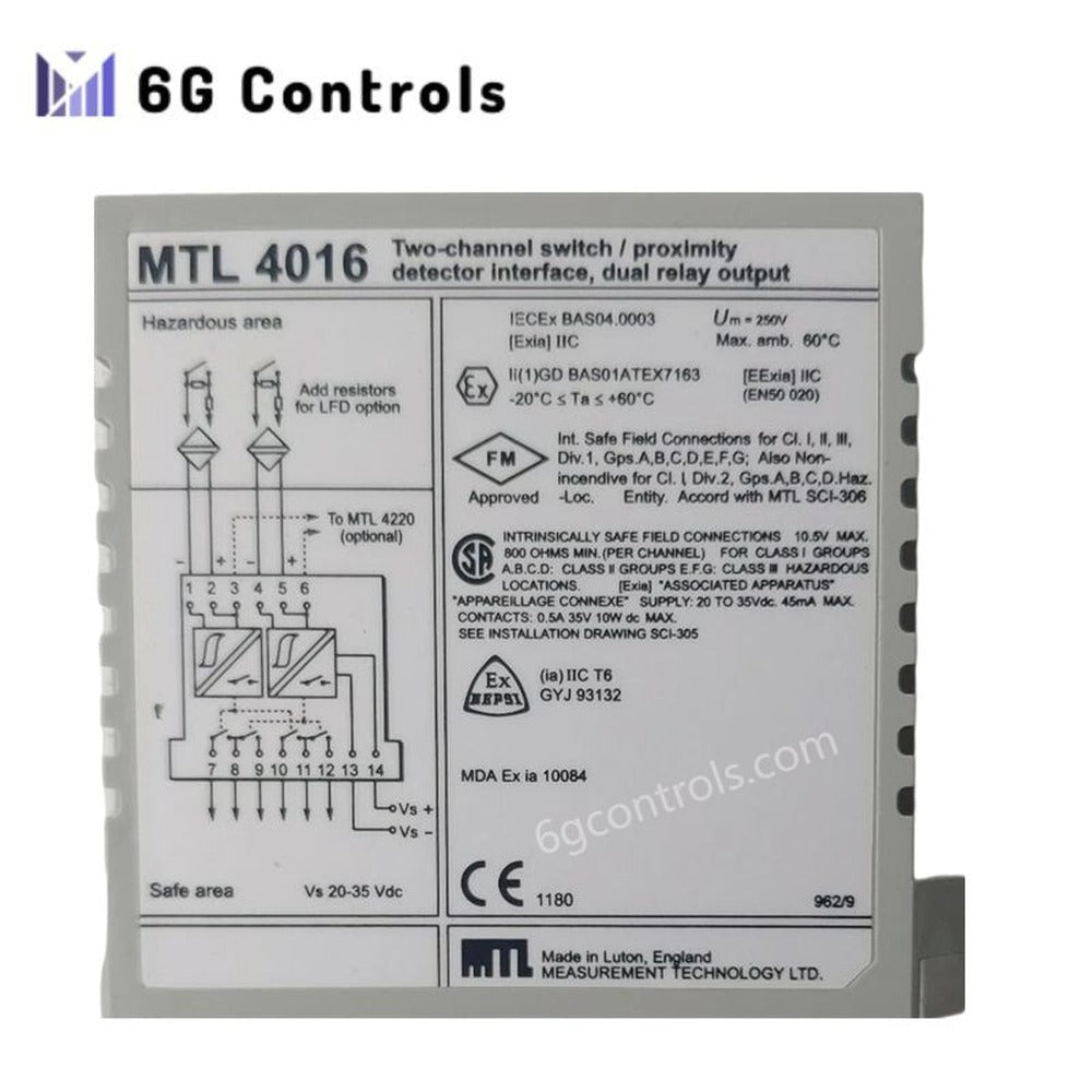 MTL MTL4016 Switch/Proximity Detector Interface Unit