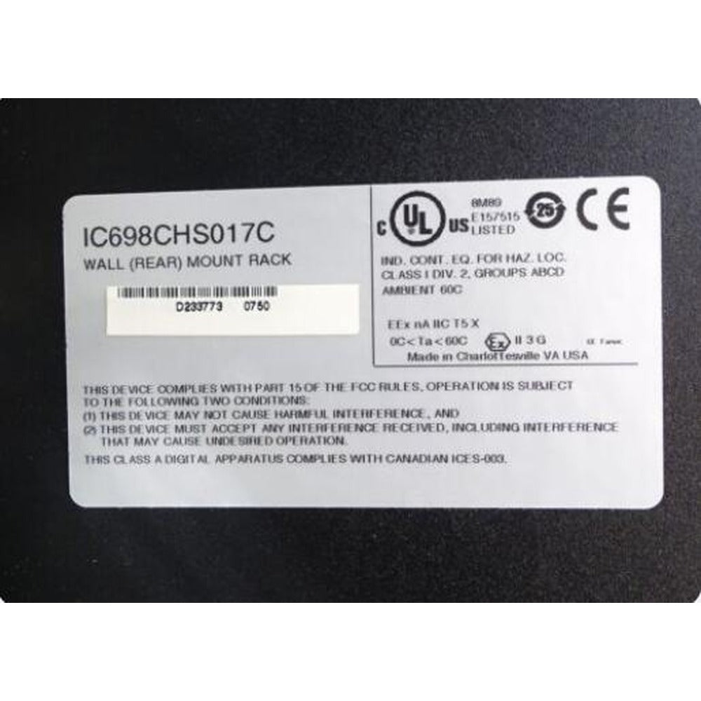 GE Fanuc IC698CHS017 17-slot modular I/O expansion module in stock