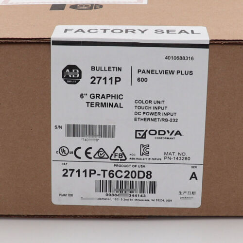 Allen-Bradley 2711P-T6C20D PanelView Plus 600 in Stock