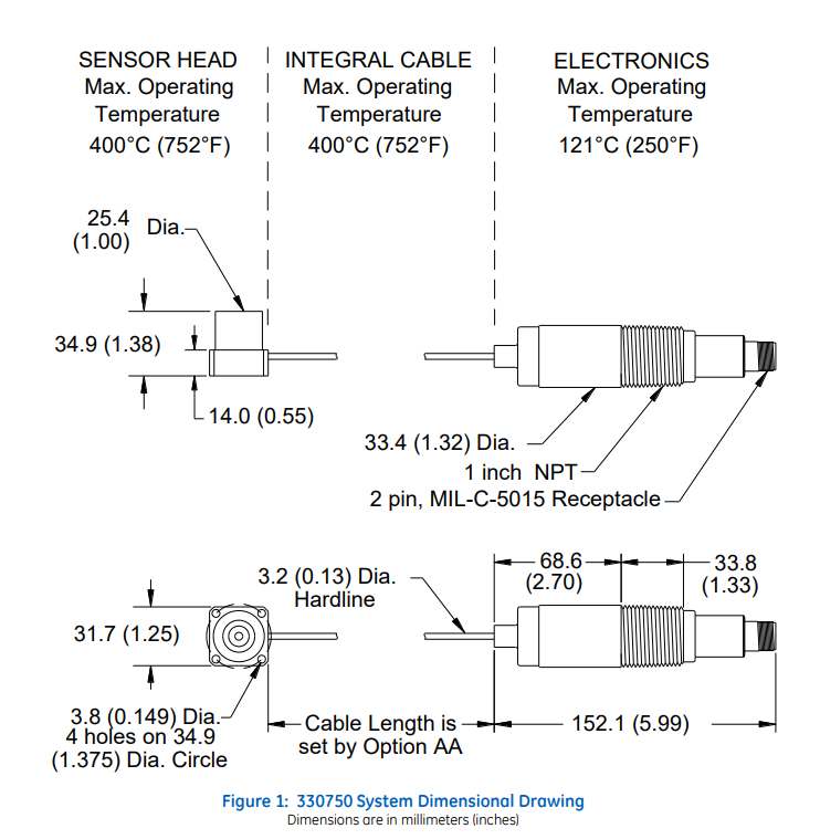 330750 and 330752 High Temperature Velomitor * System Datasheet PDF Manual Download - Bently Nevada - 1